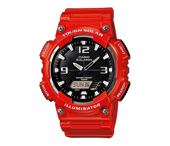 Casio AQ-S810WC-4AVDF Solar Analog-Digital World Time Sports Watch for Men - Red - Zoom Image 1