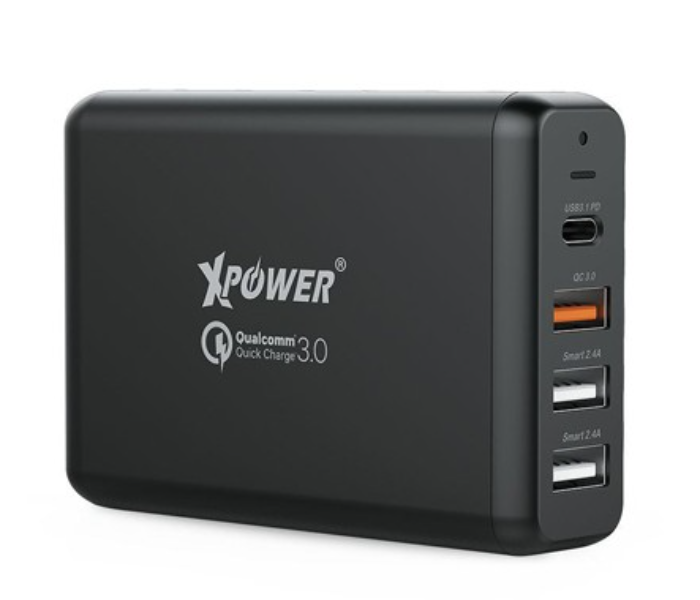 XPower DCPD2 75W 2xPD3.0 Desktop 4 Port Quick Charger w/QC3.0 - Black - Zoom Image