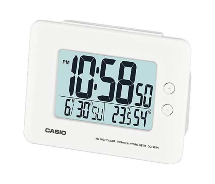 Casio DQ-982N-1DF Alarm Travel Desk Clock - White - Zoom Image