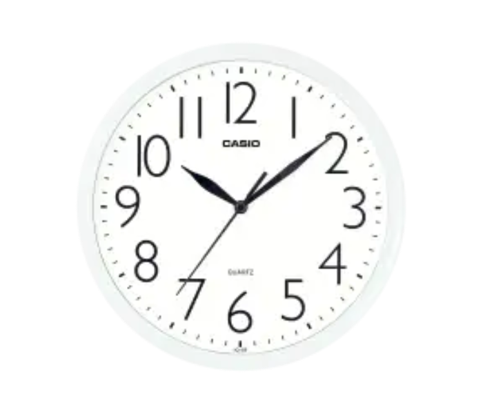 Casio IQ-05-7DF Round Wall Clock - White - Zoom Image