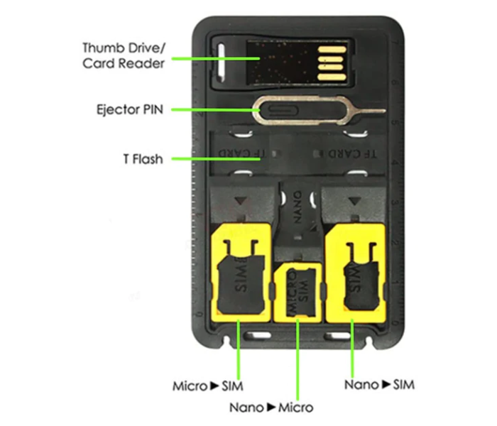 C11 8-in-1 SIM Card Tool and Holder - Black - Zoom Image 4