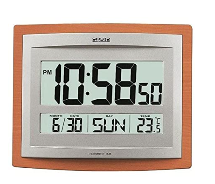 Casio ID-15S-5DF Wall Clock - Brown - Zoom Image