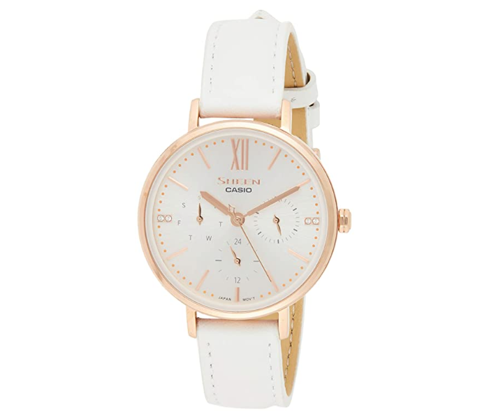 Casio SHE-3064PGL-7AUDF Sheen Analog Watch for Women - White - Zoom Image 1