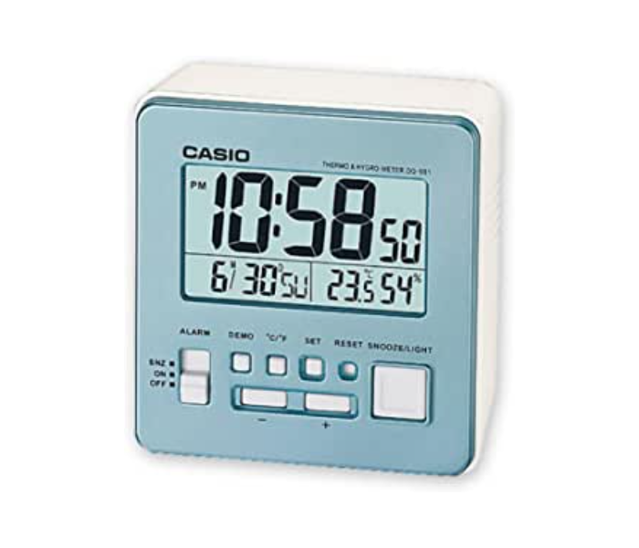 Casio DQ-981-2DF Alarm Travel Desk Clock - White - Zoom Image