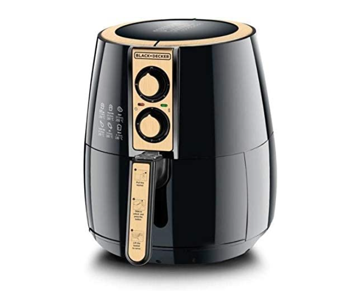 Black And Decker AF300-B5 4 Litre 1500 Watts Manual Air Fryer - Black and Rosegold - Zoom Image 1