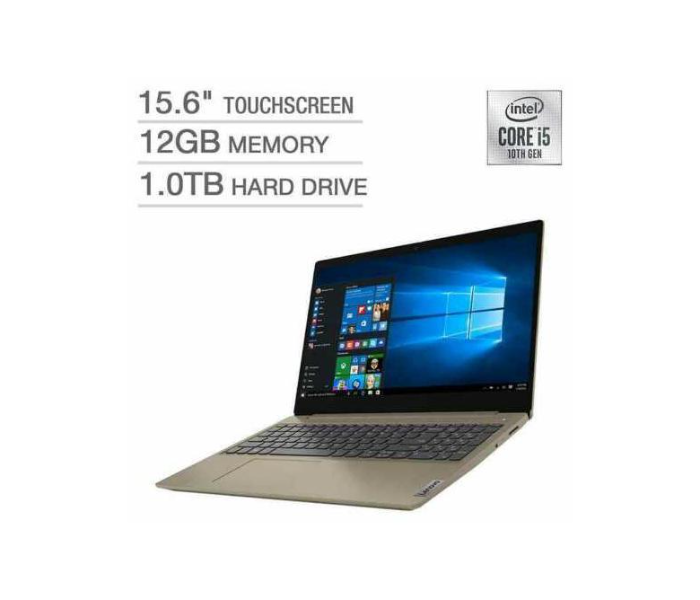 Lenovo IdeaPad 3 81WR000DUS 15.6 inch Intel Core i5-10210U 12GB RAM 1TB HDD Windows 10 Touchscreen Laptop - Almond  - Zoom Image 1