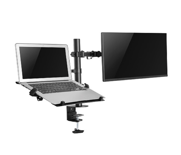 Skill Tech SH 0240KN Steel Monitor Arm with Laptop Tray - Black - Zoom Image 3