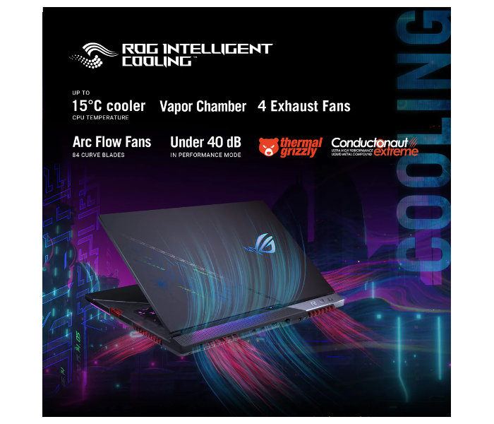 Asus ROG STRIX SCAR 17 G733CX-LL006W 17.3 Inch WQHD Intel Core i9 12900 HX Processor 32GB RAM 2TB SSD 16GB NVIDIA RTX 3080Ti Graphics Windows 11 Home - Black - Zoom Image 9