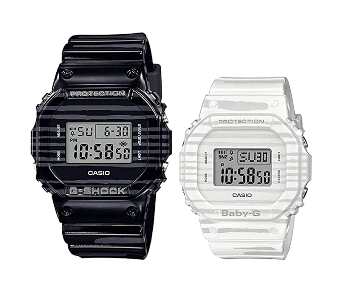 Casio SLV-19B-1DR G-SHOCK and BABY-G His-and-Hers Animal-themed Pair Models Digital Watch - Black and White - Zoom Image