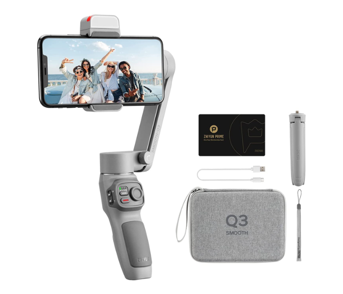 Zhiyun Smooth Q3 Smartphone Gimbal Stabilizer Combo - Grey - Zoom Image 1