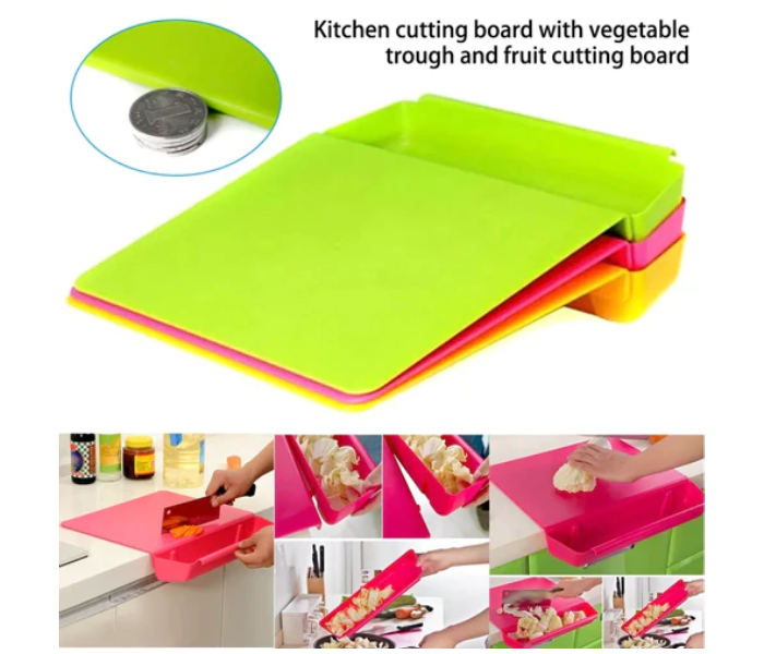 KB-211 2 in 1 Cutting Board with Removable Slot Bin - Green - Zoom Image 4