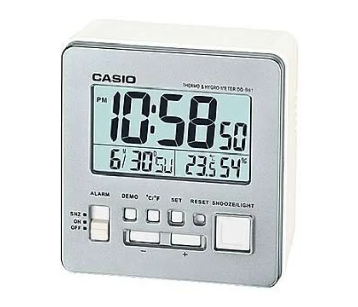 Casio DQ-981-8DF Alarm Travel Desk Clock - White - Zoom Image