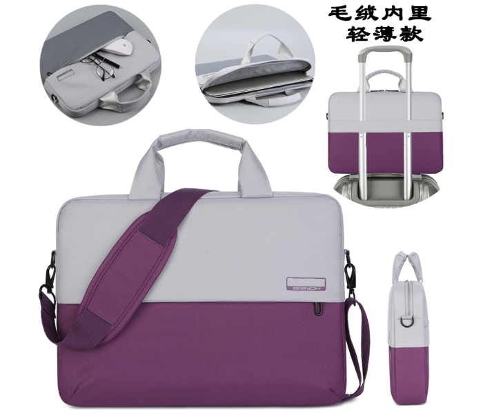 Brinch BW-248 14 Inch Laptop Messenger Shoulder Bag - Purple - Zoom Image 2