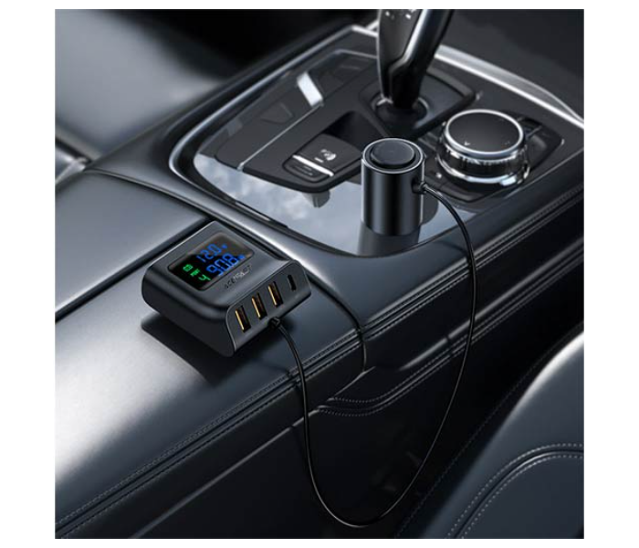 AceFast B8 Fast Charge Car HUB Charger - Black - Zoom Image 4