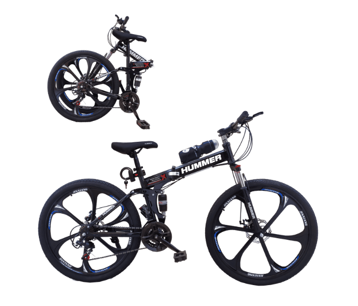 Hummer 53 -bl Awesome Folding Ring 26 Inch Bicycle For Kids - Black - Zoom Image