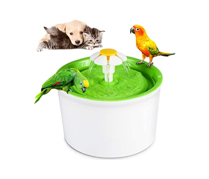 Galaxy Automatic 1.6Litre Electric Pet Water Fountain Drinking Bowl - White and Green - Zoom Image 1