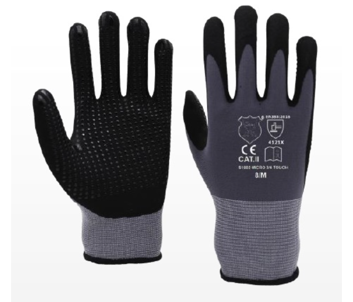 Savior MICROTOUCH S1801 Safety Gloves - Black and Grey - Zoom Image