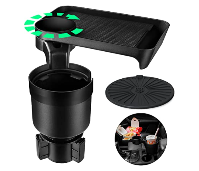 Galaxy Ocean Cup Holder Expander Tray Table for Car - Black - Zoom Image 1