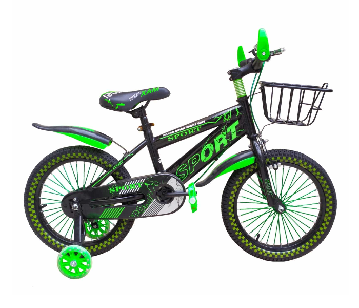 Quick Sport 7-g Powerful 16 Inch Bicycle for Kids - Black and Green - Zoom Image