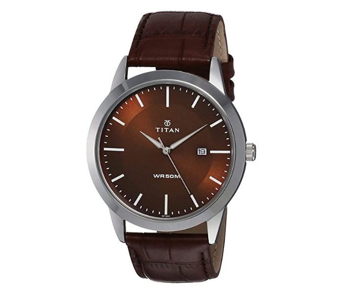 Titan Workwear Designer Dress Quartz Water Resistant Watch for Men - Brown - Zoom Image 1