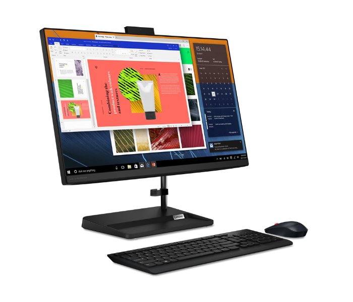 Lenovo F0G00095AX PC AIO 3 23.8 Inch FHD Intel Core i5 1135G7 Processor 8GB DDR4 RAM 1TB HDD + 128GB SSD 2GB NVIDIA GeForce MX450 GDDR6 Graphics DOS - Black - Zoom Image 2