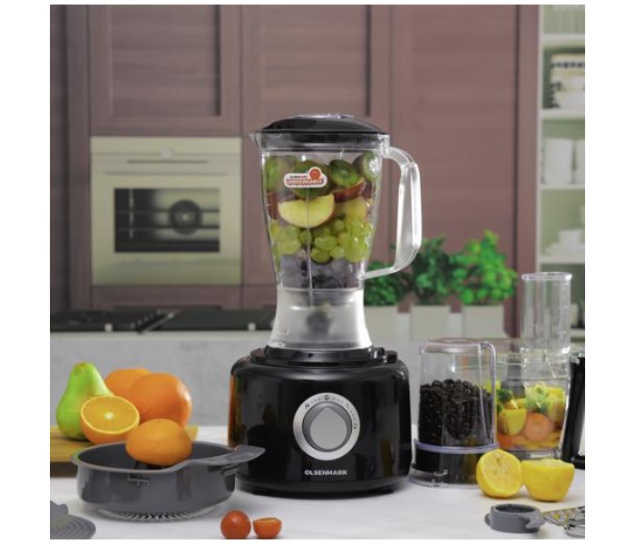 Olsenmark OMSB2473 800 Watts 10-in-1 Food Processor - Black - Zoom Image 2