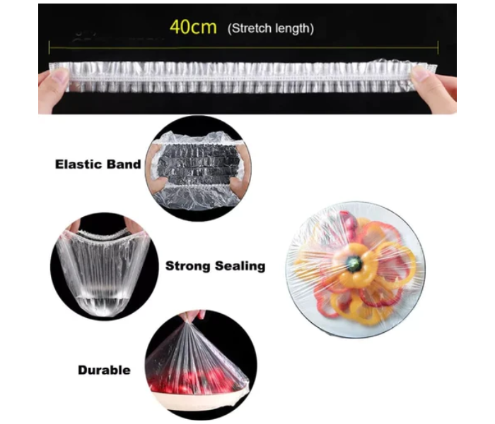 PP-13 Disposable Pack of 50 Pieces Plastic Wrap Elastic Food Lid Cap - Zoom Image 3