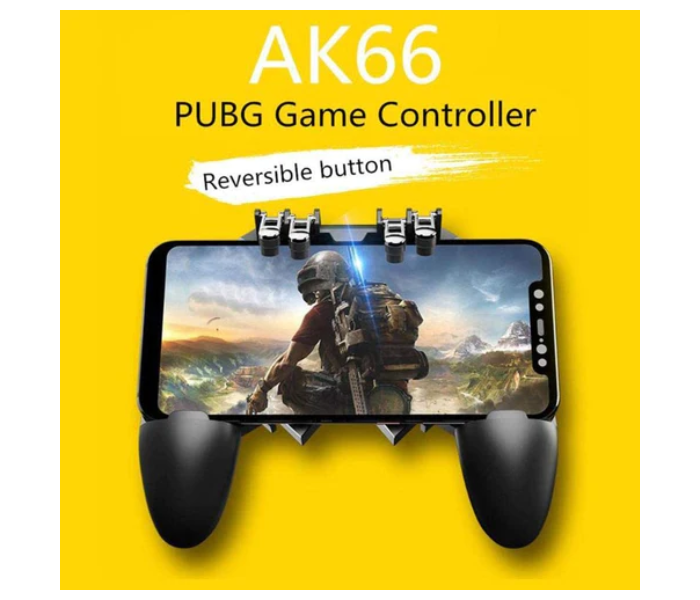 AK66 Six Fingers PUBG Game Controller Gamepad Metal Trigger Shooting Free Fire Gamepad Joystick - Black - Zoom Image 3