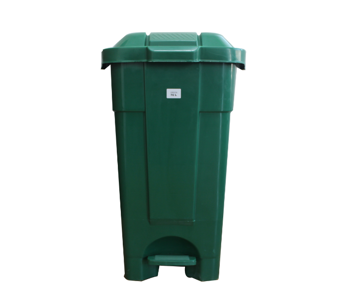 Plastic Dust Bin 70 Litre With 2 Wheels and Pedal - Green - Zoom Image