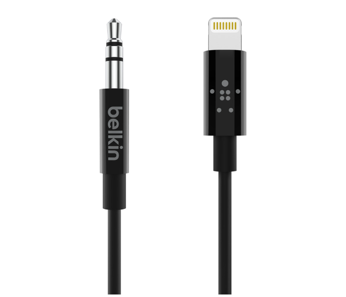 Belkin 3.5 mm Audio Cable With Lightning Connector - Black - Zoom Image 1