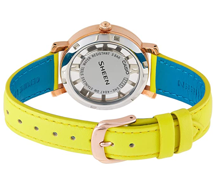 Casio SHE-4047PGL-9AUDR Sheen Analog Watch for Women - Yellow - Zoom Image 3