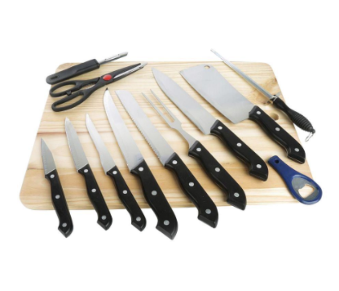 WT FT1402 13 Pieces Knife Set With Cutting Board - Black - Zoom Image 1