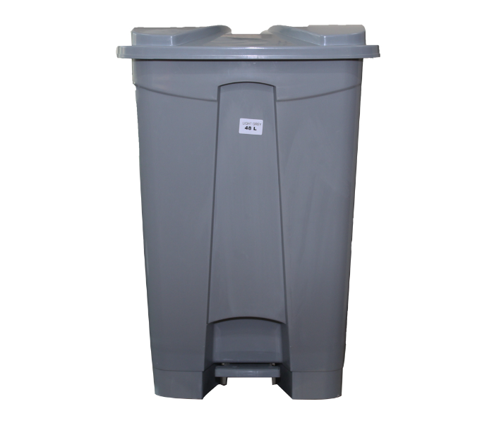 Plastic Dust Bin 48 Litre With Pedal - Light Grey - Zoom Image