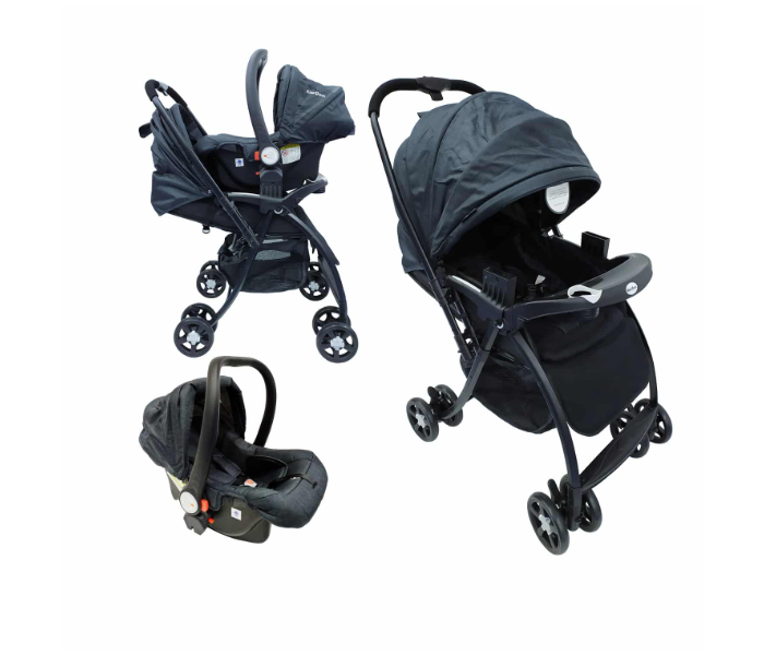 Kidscool 116 -bl Single Stroller With Carseat for Babies - Black - Zoom Image