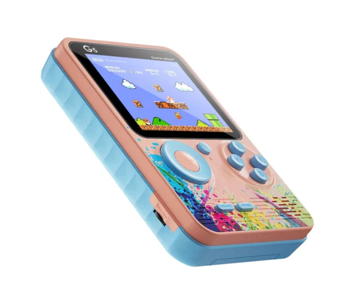 G5 500 Retro Games in 1 Mini Game Console - Blue and Pink - Zoom Image 1