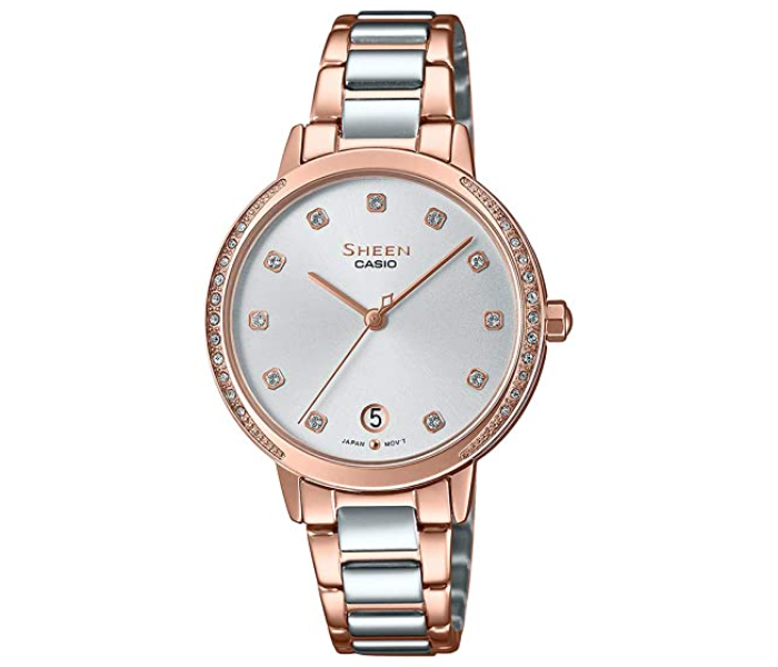 Casio SHE-4056SPG-7AUDF Sheen Analog Watch for Women - Rosegold and Silver - Zoom Image 1