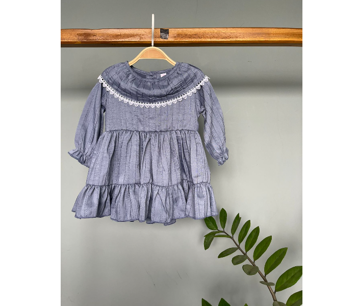 Ash Bae FR006SS Dalia Santa Grey Small Frock for Baby Girls - Grey - Zoom Image