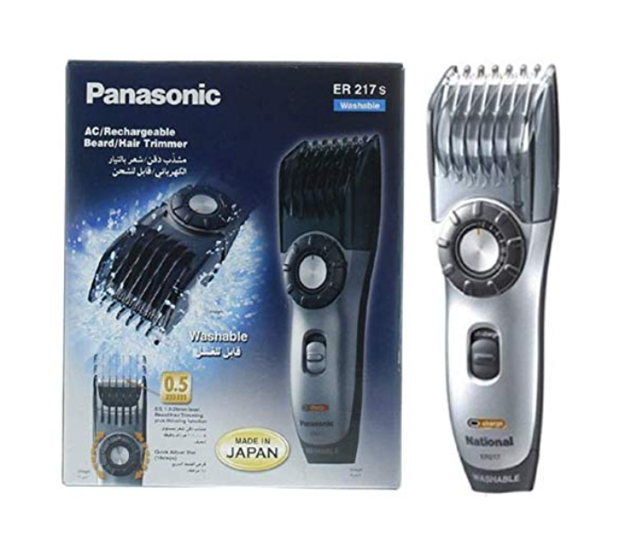 Panasonic ER 217 AC Recharge Washable Beard Trimmer for Men - Silver and Black - Zoom Image 1