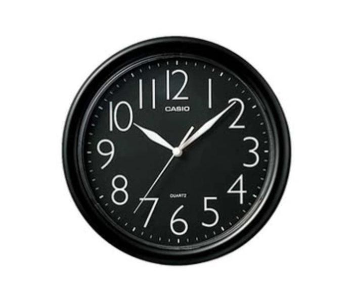 Casio IQ011R Round Wall Clock - Black - Zoom Image