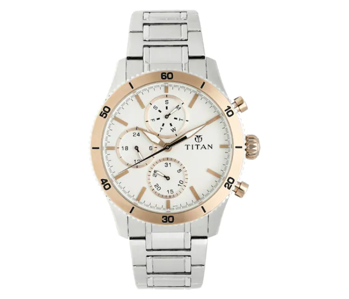 Titan 90105KM02 Analog Watch for Men - Silver - Zoom Image 1