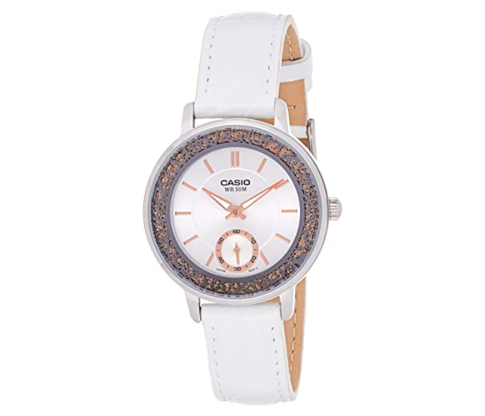 Casio LTP-E408L-7AVDF Lame-Sprinkled Analog Watch For Women - White - Zoom Image 1