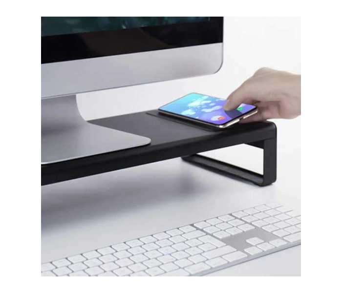 Vaydeer NB422 Smart Monitor Stand Base Wireless Charge with USB 3.0 Desk Hub - Black - Zoom Image 5