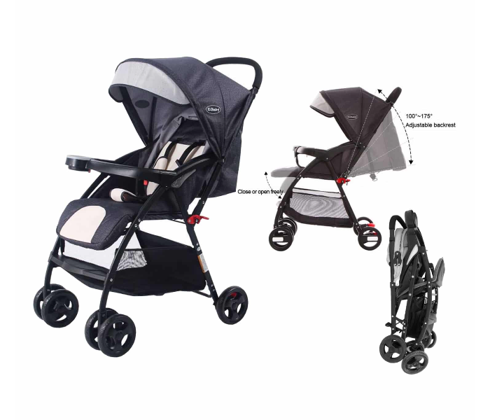 EQbaby 105 -grey Easy Single Stroller for Babies - Grey - Zoom Image