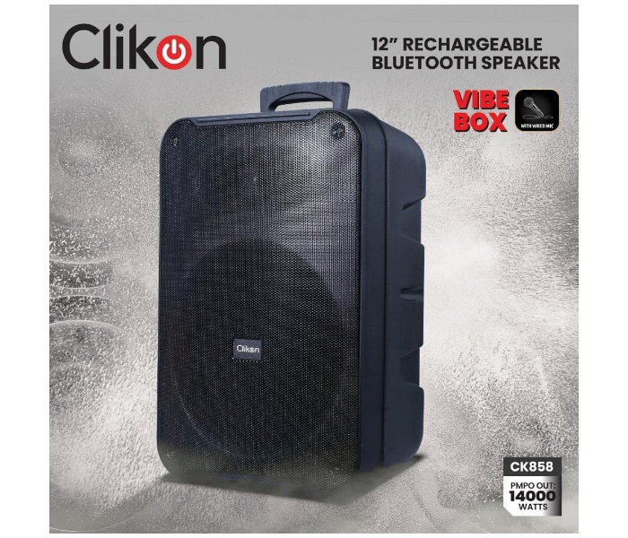 Clikon CK858 Portable Rechargeable Bluetooth Speaker - Black - Zoom Image 2