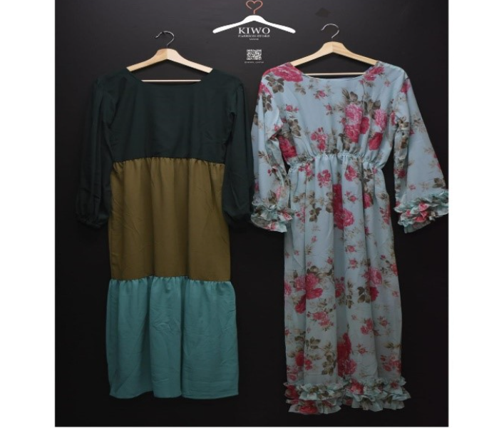 Kiwo Combo Pack of 2 Fashionable Long Top and Floral Printed Top For Women - Zoom Image