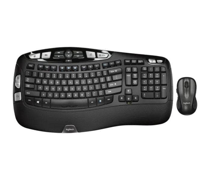 Logitech MK550 Wireless Wave Keyboard and Mouse Combo - Black - Zoom Image 1