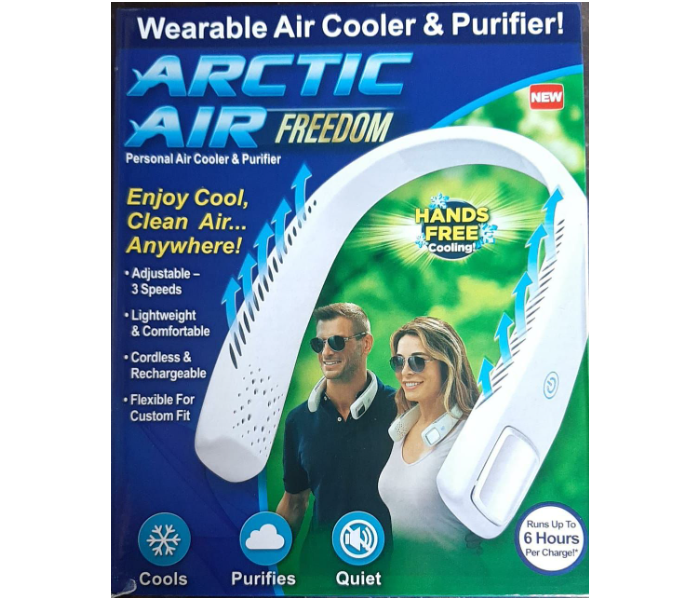 Portable Wearable Air Cooler and Purifier - White - Zoom Image