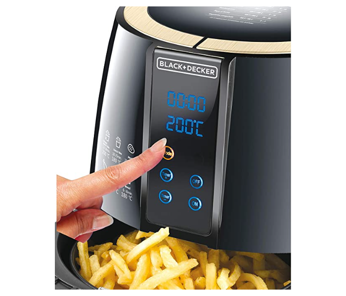 Black And Decker AF400-B5 4 Litre 1500 Watts Digital Air Fryer - Black and Rosegold - Zoom Image 2