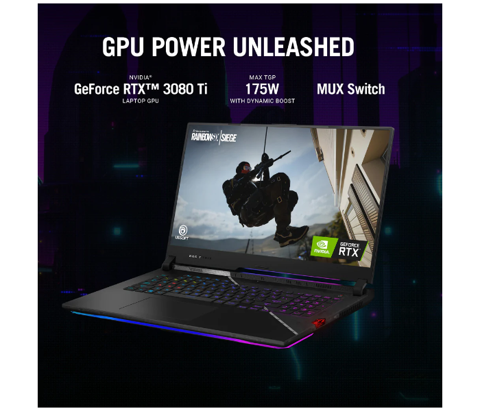 Asus ROG STRIX SCAR 17 G733CX-LL006W 17.3 Inch WQHD Intel Core i9 12900 HX Processor 32GB RAM 2TB SSD 16GB NVIDIA RTX 3080Ti Graphics Windows 11 Home - Black - Zoom Image 5