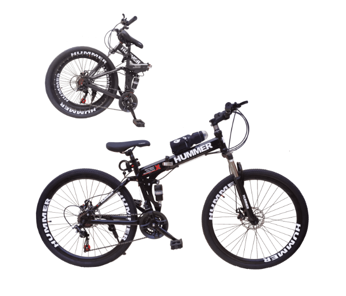 Hummer 24 -bl Better Folding Wire 24 Inch Bicycle For Kids - Black - Zoom Image